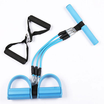 Pedal Tension Device Three Tube Removable Foot Stretch Rope Leg Crunches Tension Rope - Hamora