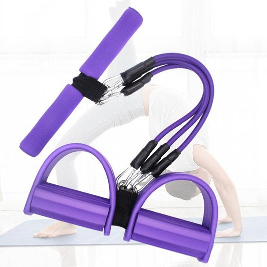 Pedal Tension Device Three Tube Removable Foot Stretch Rope Leg Crunches Tension Rope - Hamora