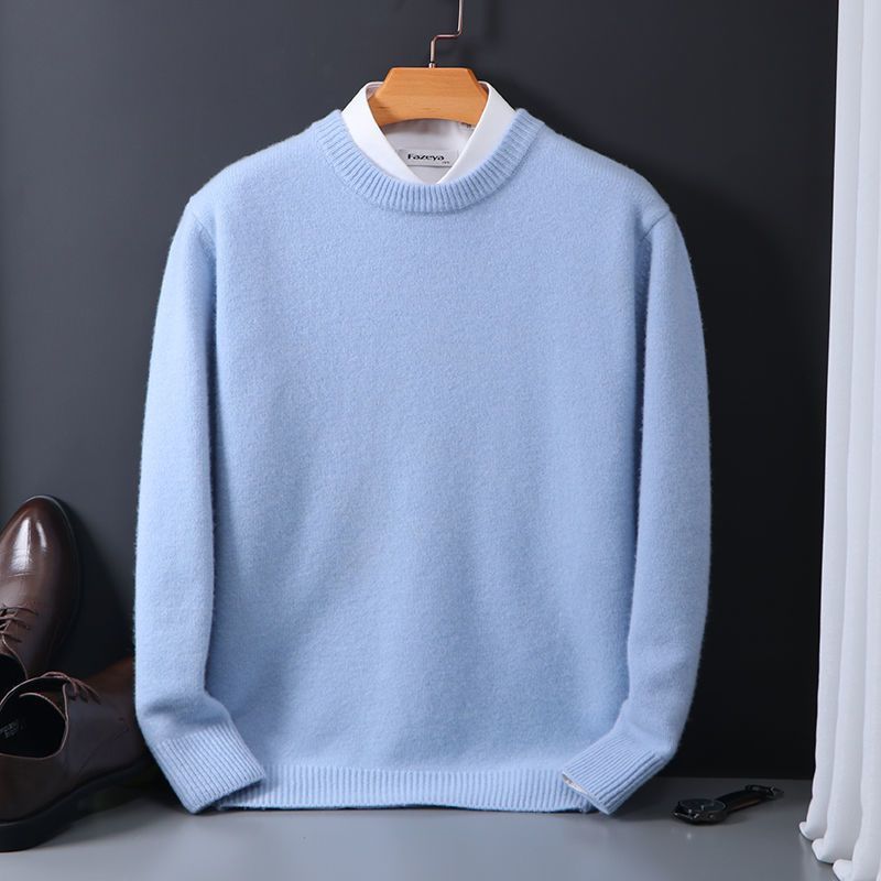 Round Neck Sweater Loose Oversized Knit Sweater - Hamora