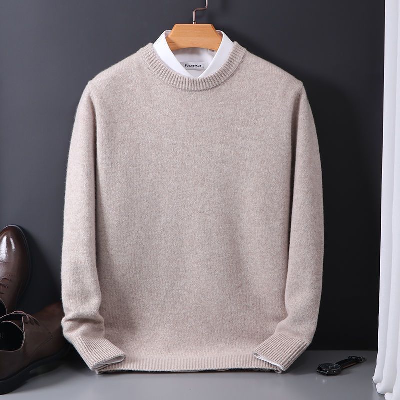 Round Neck Sweater Loose Oversized Knit Sweater - Hamora