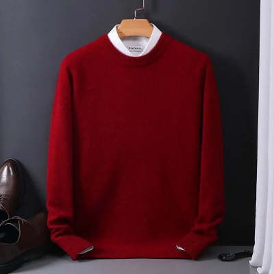 Round Neck Sweater Loose Oversized Knit Sweater - Hamora