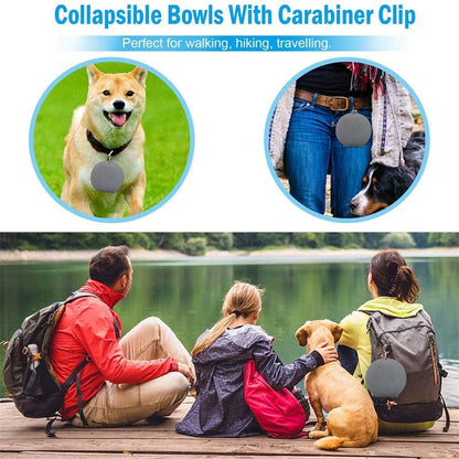 Rubber Foldable Double Bowl Pet Feeding Bowl Pets Supplies Dog Cat Bowls - Hamora