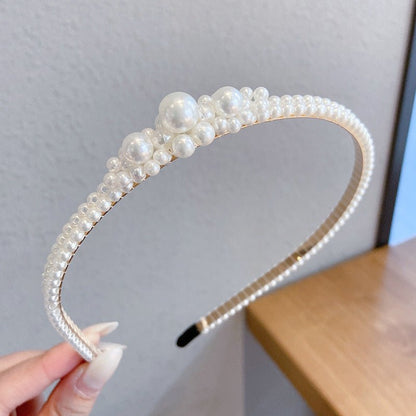 Sen Simple Pearl Thin Headband Hair Accessories Headband - Hamora