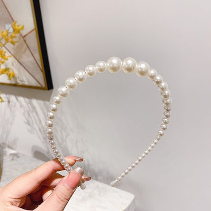 Sen Simple Pearl Thin Headband Hair Accessories Headband - Hamora
