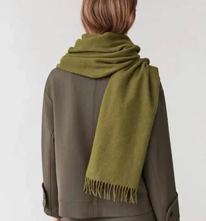 Simple Tassel Shawl Warm Artificial Cashmere Scarf - Hamora