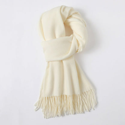 Simple Tassel Shawl Warm Artificial Cashmere Scarf - Hamora