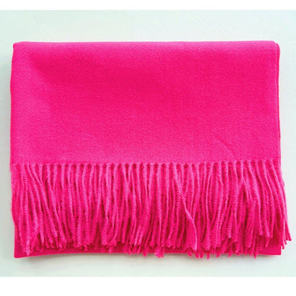 Simple Tassel Shawl Warm Artificial Cashmere Scarf - Hamora