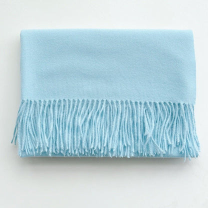 Simple Tassel Shawl Warm Artificial Cashmere Scarf - Hamora