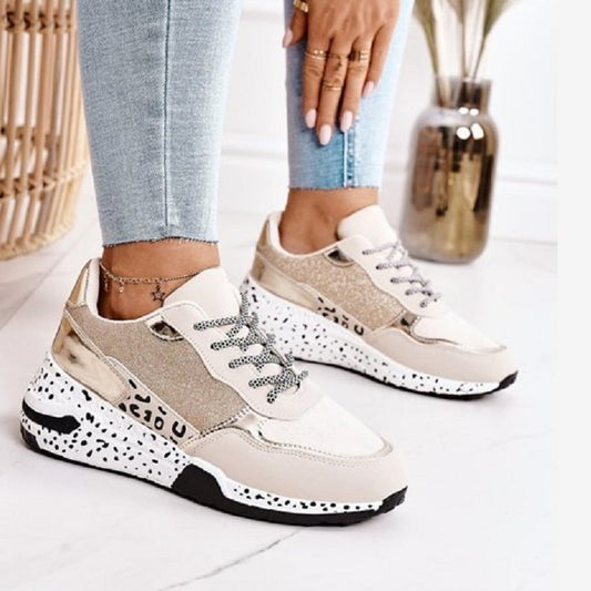 Sneakers Platform Wedge Heel Casual Shoes Lace - up Mesh Sneakers - Hamora