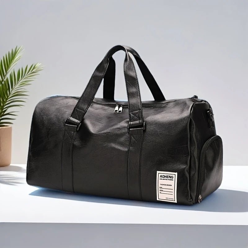 Sport Fitness Bag, Travel Bag, Black Stylish Business Travel Bag, Separate Shoe Depot, Zip Off, For Gym, Sport, Travel, Waterproof - Hamora