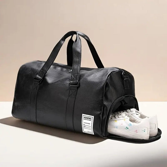 Sport Fitness Bag, Travel Bag, Black Stylish Business Travel Bag, Separate Shoe Depot, Zip Off, For Gym, Sport, Travel, Waterproof - Hamora