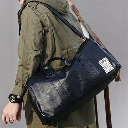 Sport Fitness Bag, Travel Bag, Black Stylish Business Travel Bag, Separate Shoe Depot, Zip Off, For Gym, Sport, Travel, Waterproof - Hamora