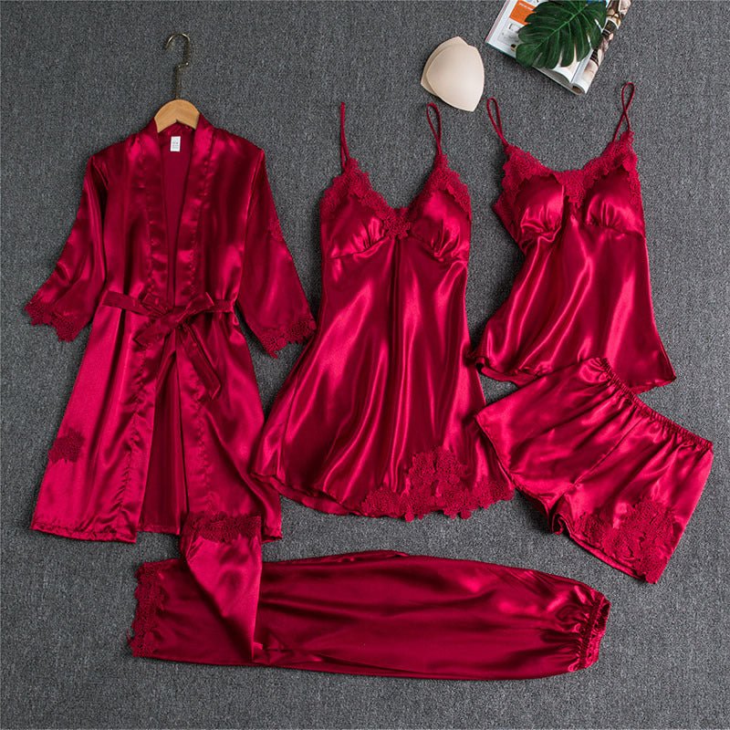 Spring And Autumn Sling Five - Piece Pajamas Women - Hamora
