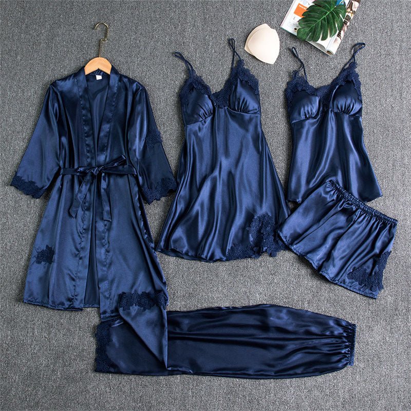 Spring And Autumn Sling Five - Piece Pajamas Women - Hamora