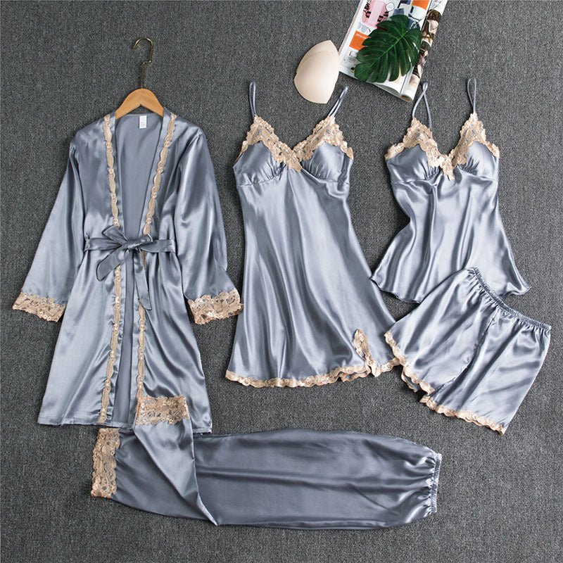 Spring And Autumn Sling Five - Piece Pajamas Women - Hamora