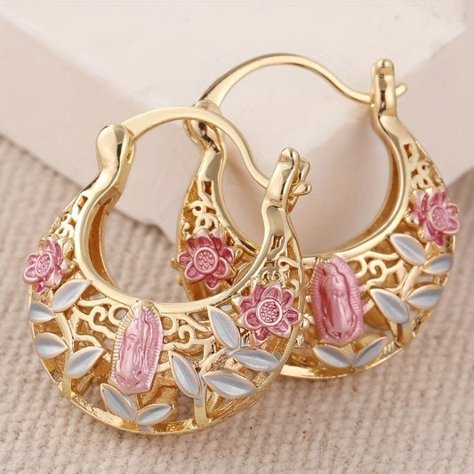 Vintage Bohemian Style Copper Earrings Floral - Hamora