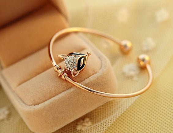 Vintage Crystal Beauty Rose Gold Bracelet Cute - Hamora