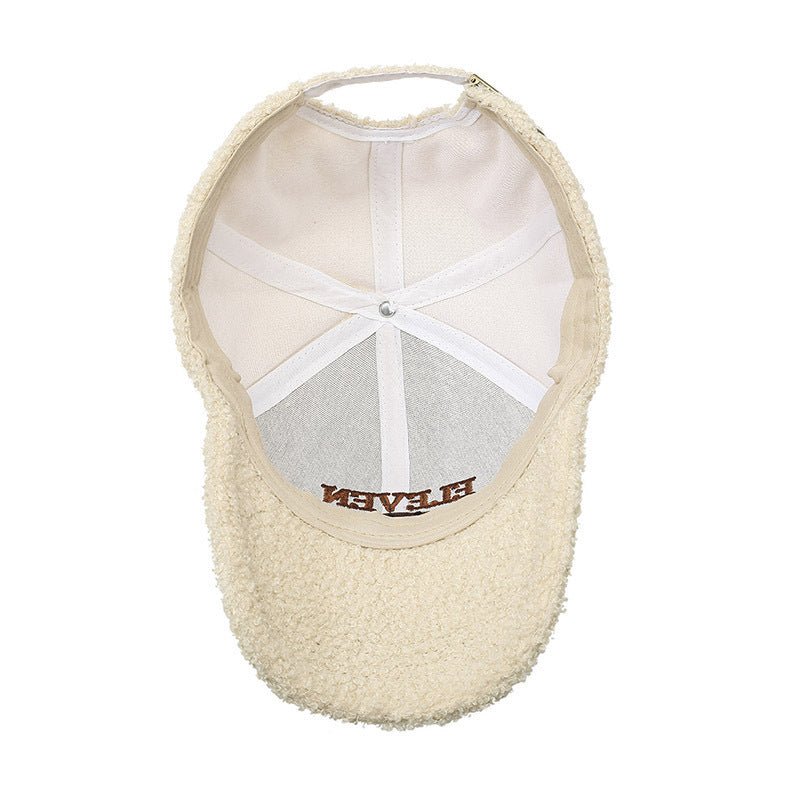 Winter Lambskin Thickened Warm Baseball Cap - Hamora