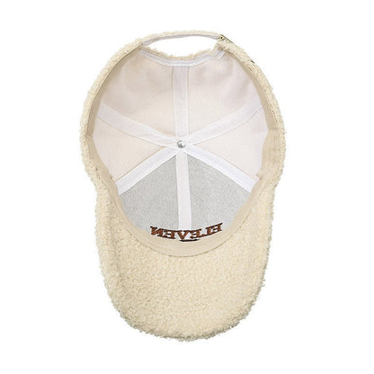 Winter Lambskin Thickened Warm Baseball Cap - Hamora