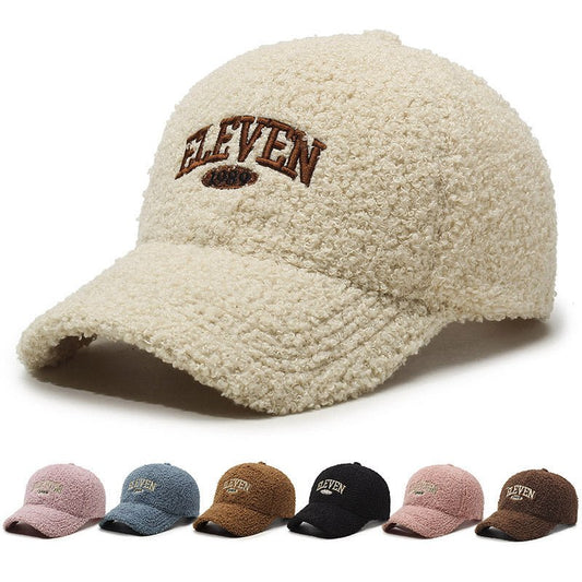 Winter Lambskin Thickened Warm Baseball Cap - Hamora