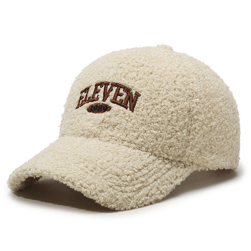 Winter Lambskin Thickened Warm Baseball Cap - Hamora