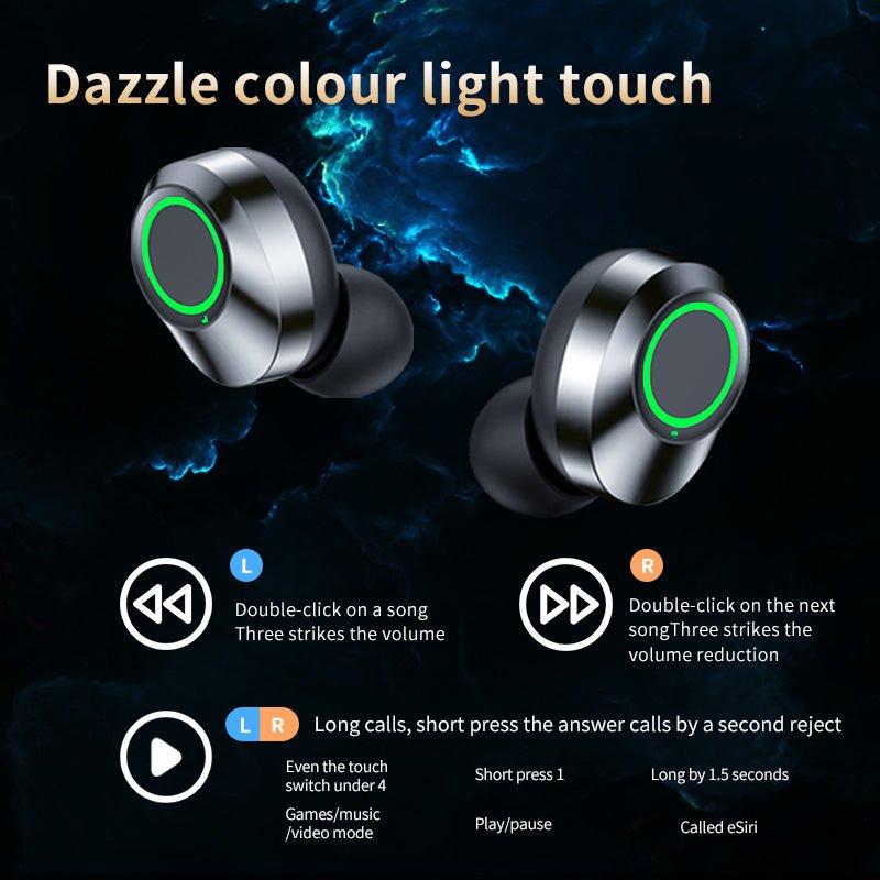 YD03 Wireless Bluetooth - compatible Headset TWS Large Screen Smart Digital Display In Ear Breathing Light - Hamora